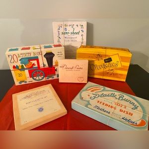 Lot of vintage Baby products boxes. 6 boxes total.
